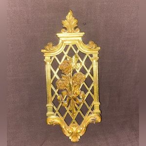 Vintage 1971 Floral Hanging Wall Art Syroco